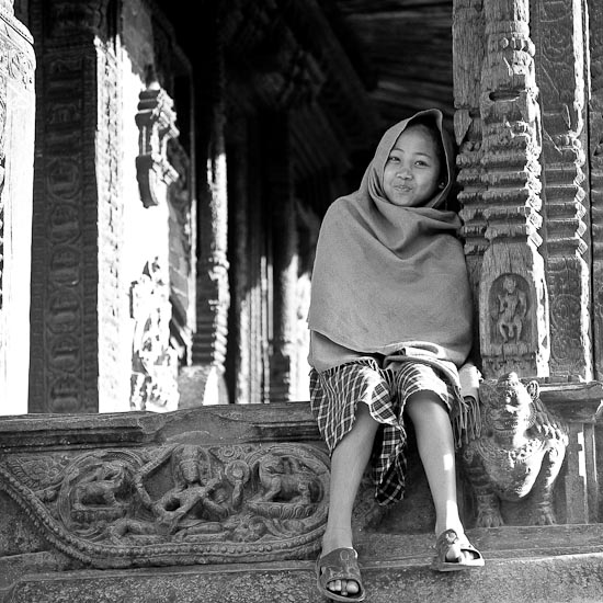 waiting at patan temple